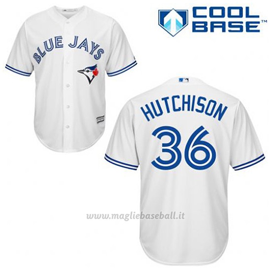 Maglia Baseball Uomo Toronto Blue Jays Drew Hutchison 36 Bianco 1ªCool Base
